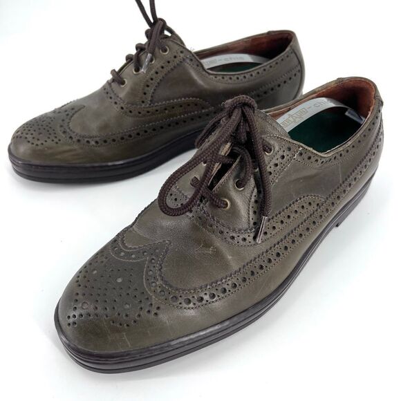 Florsheim green wingtip Oxford dress shoes size 9.5 D